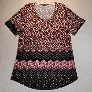 Forget Me Not Women's Stretch Tunic Scoop  Neck Size Large